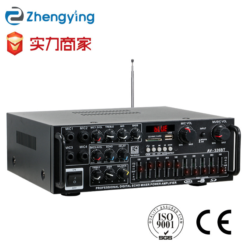 High-power home power amplifier 12V/220V Bluetooth EQ equalizer car outdoor karaoke dual-purpose power amplifier wholesale High-power home power amplifier 12V/220V Bluetooth EQ equalizer car outdoor karaoke dual-purpose power amplifier wholesale