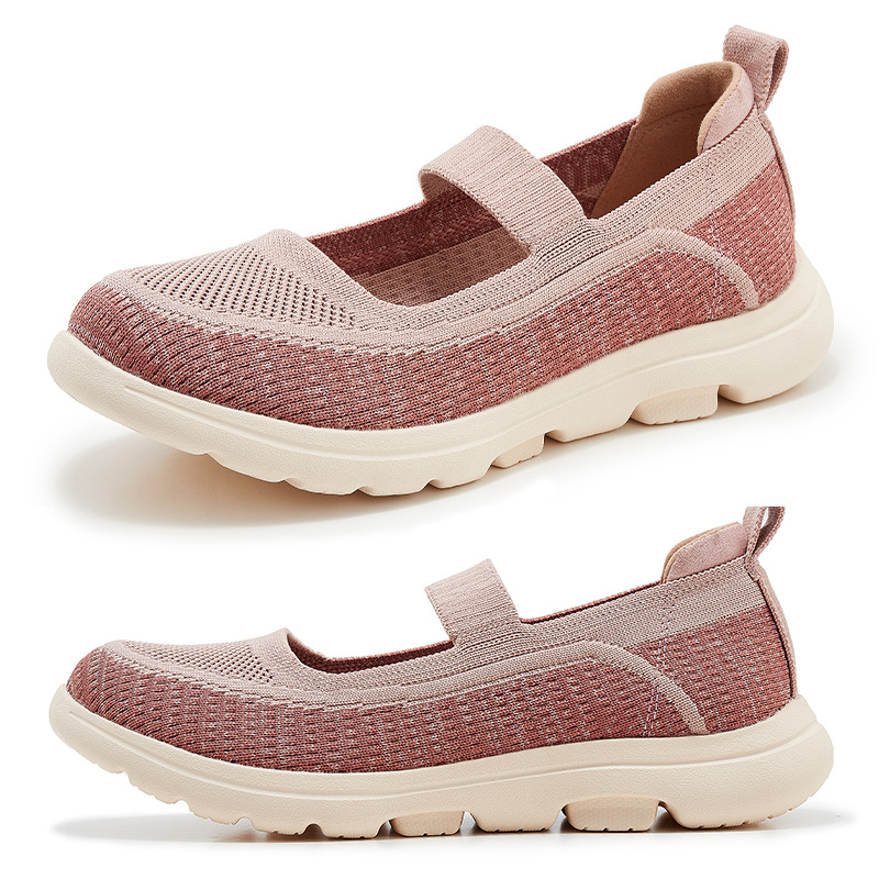 K6016 - 5 nuevo 2025, zapatos de cuero auténtico, almohadilla ligera antideslizante, cabeza redonda, tejido transpirable, zapatos de madre para mujeres