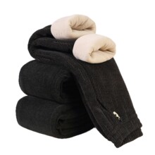 奶奶保暖加绒加厚冬装棉裤中老年人女装休闲直筒裤妈妈纯色长裤子