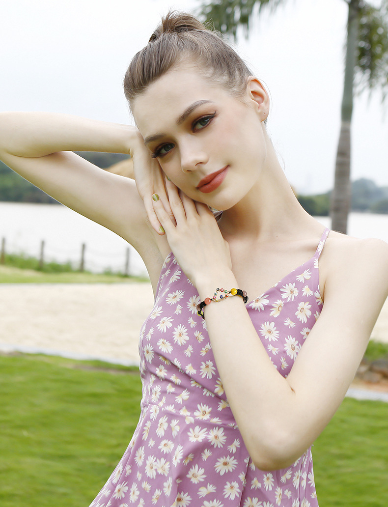 Fashion Heart Shape Agate Knitting Bracelets 1 Piece