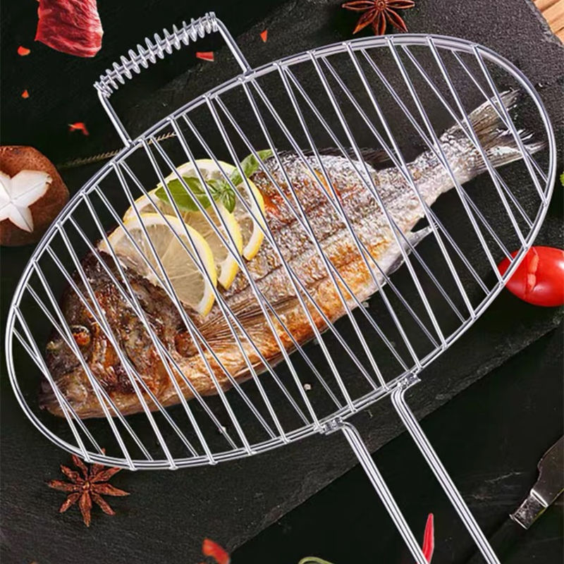 barbecue Clamp Roast fish Stainless steel thickening commercial Meshes Large household Barbecue rack Large Roast Roasted network