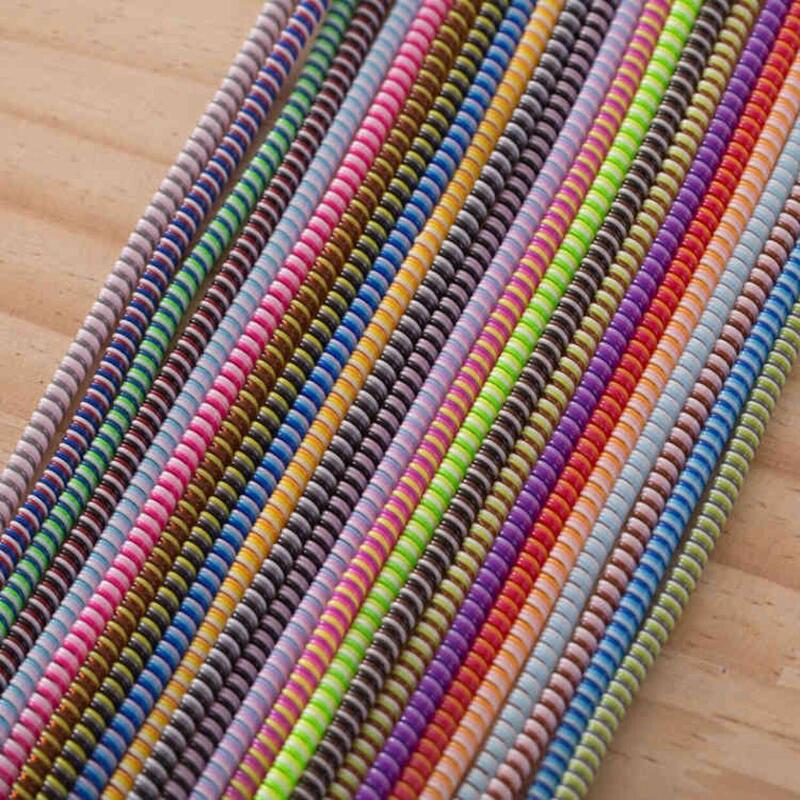 Data cable protection rope protective cover 1.4 m three-color data cable Winder earphone cable protection winding rope anti-break