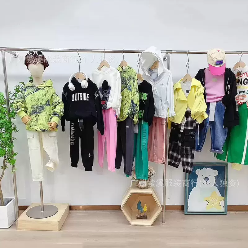 越也安墨春秋装风衣外套卫衣品牌折扣清货童装尾款拿货直播货源批