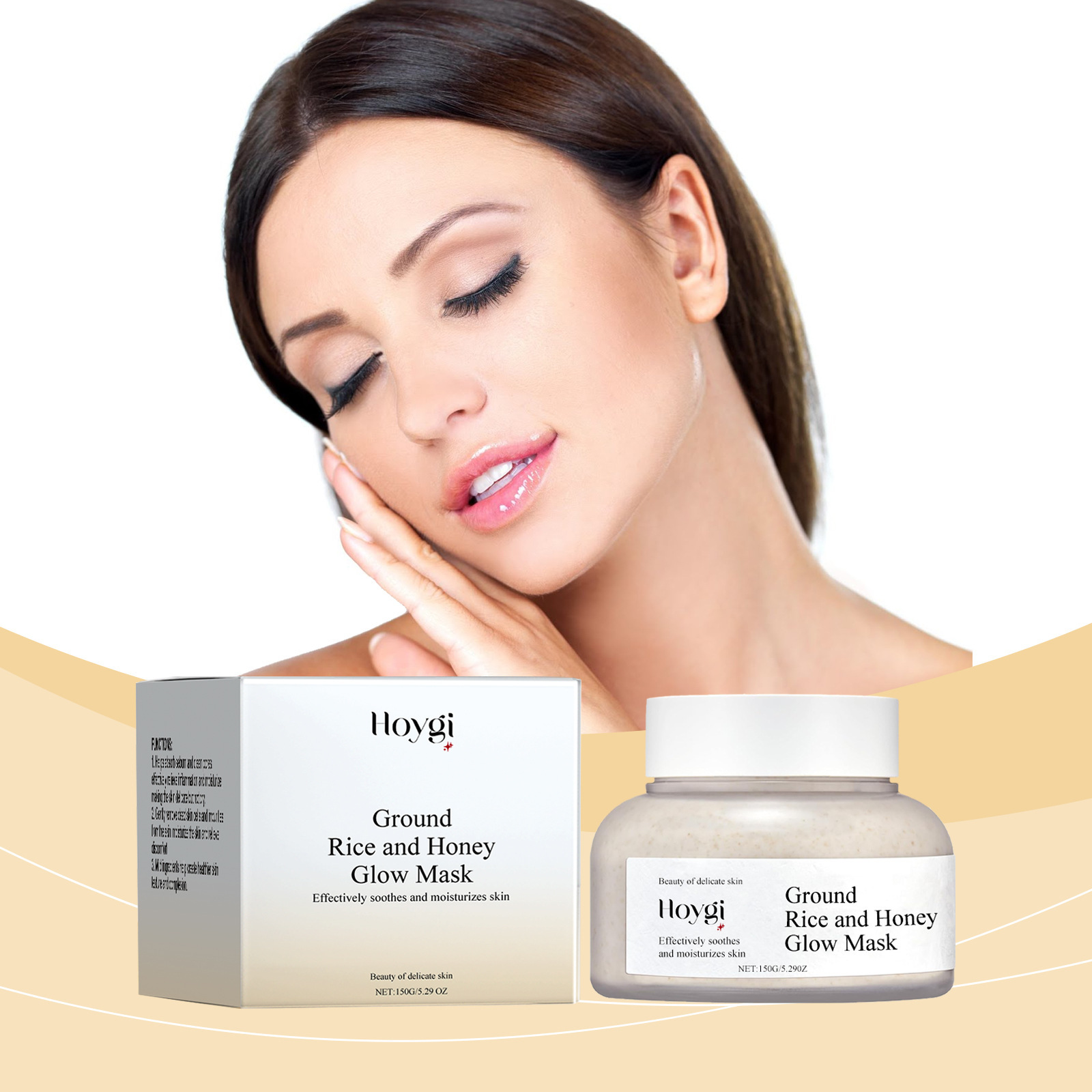 Hoygi Rice Honey Hydrating Mask Gentle Moisturizing and Hydrating Skin Care Daily Care Mask