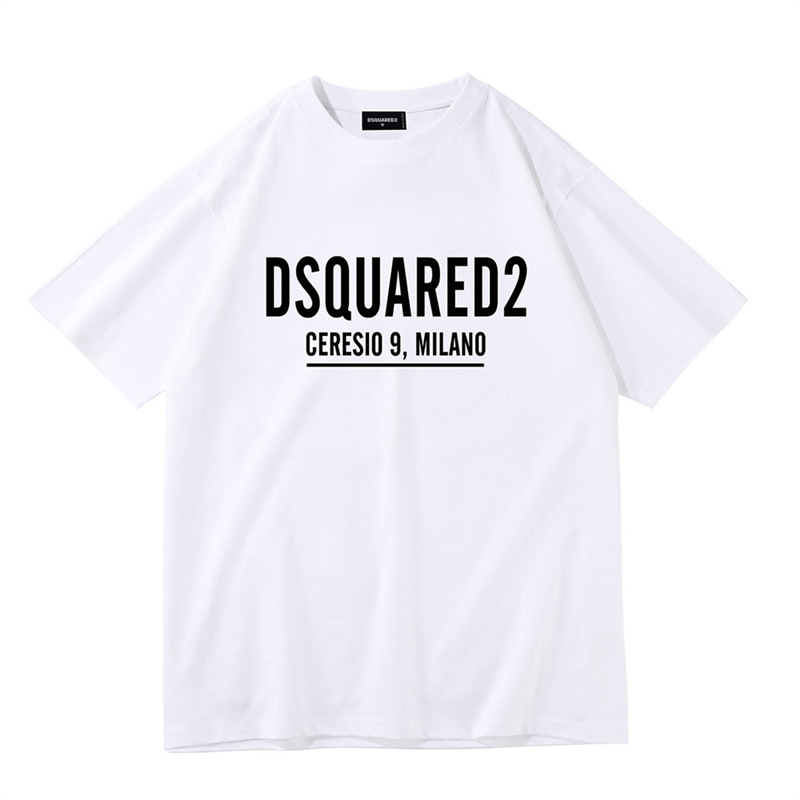 Dsquared2 クロスボーダーアメリカントレンディブランドレタープリントTシャツ男女兼用トレンド半袖夏ルーズトップス|undefined