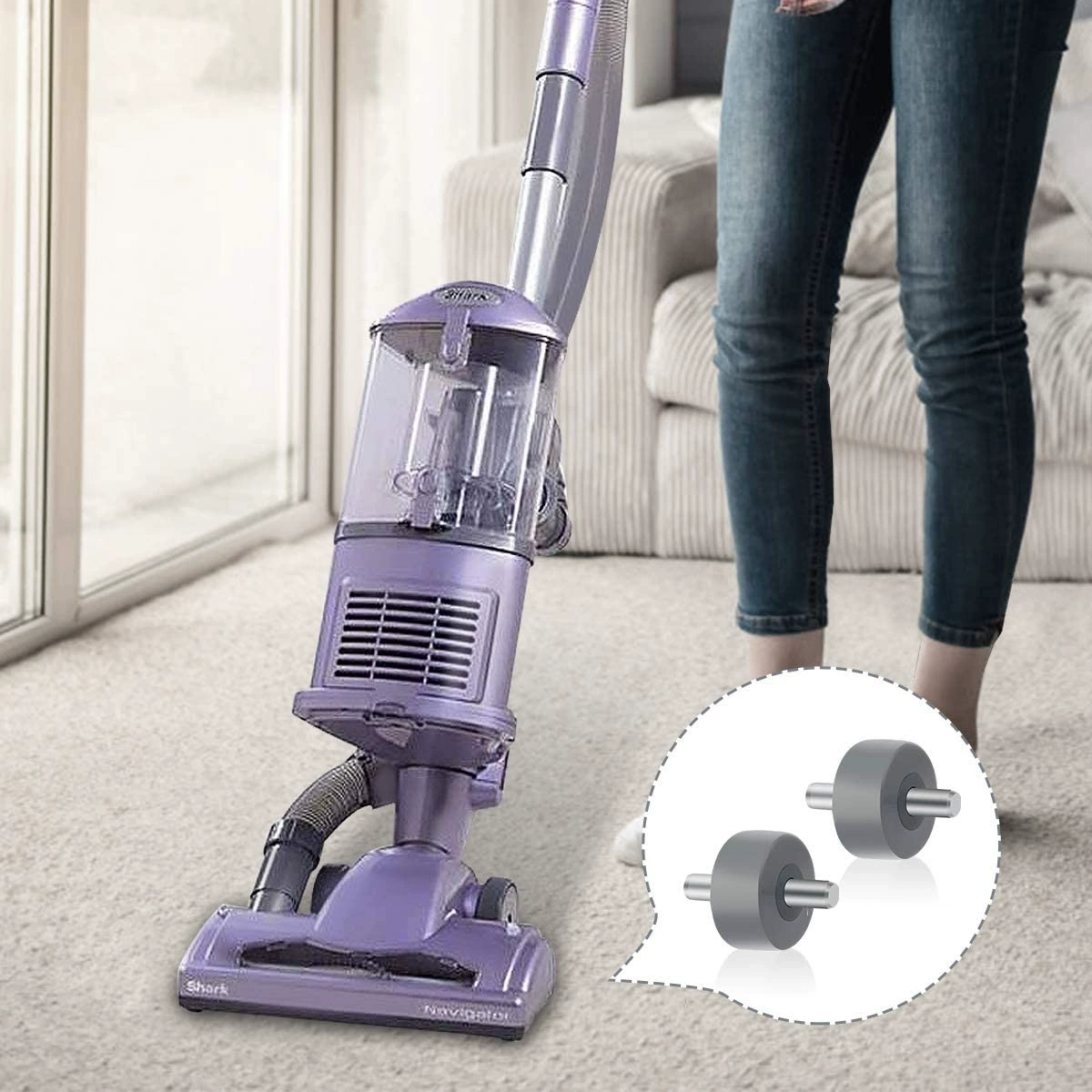 2 пары из 4 маленьких щетки для пола, подходящих для Shark NV350, NV351, NV352, NV355.