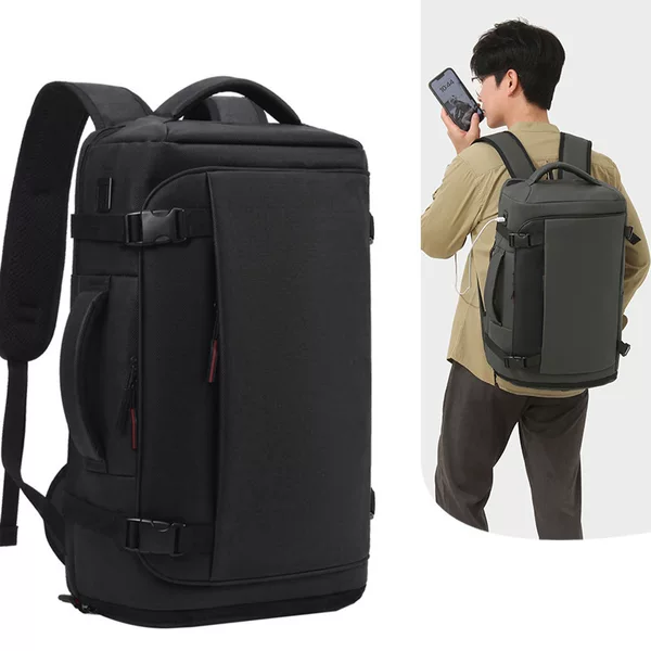 Cross-border backpack, business outdoor bag, large capacity, USB, separate shoe compartment, box-style opening, multifunctional backpack