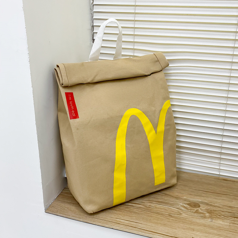 Lindo todo fósforo mochila crossbody bolsa popular bolsa de gran capacidad estudiante universitario clase ocio McDonald's mismo estilo