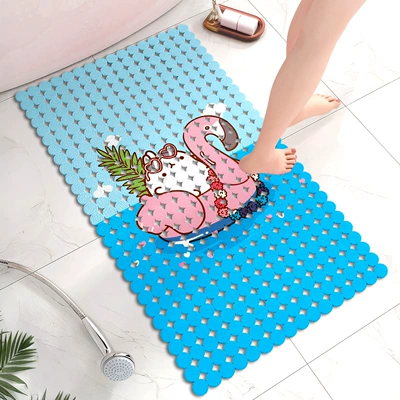 Avtomobil döşəmə paspasları – Foot Mat, Bathroom Floor Mat - cute-rabbit-rafting-70x40cm-environmentally-friendly-odorless-shipped-on-the-same-day-simple-round-style
