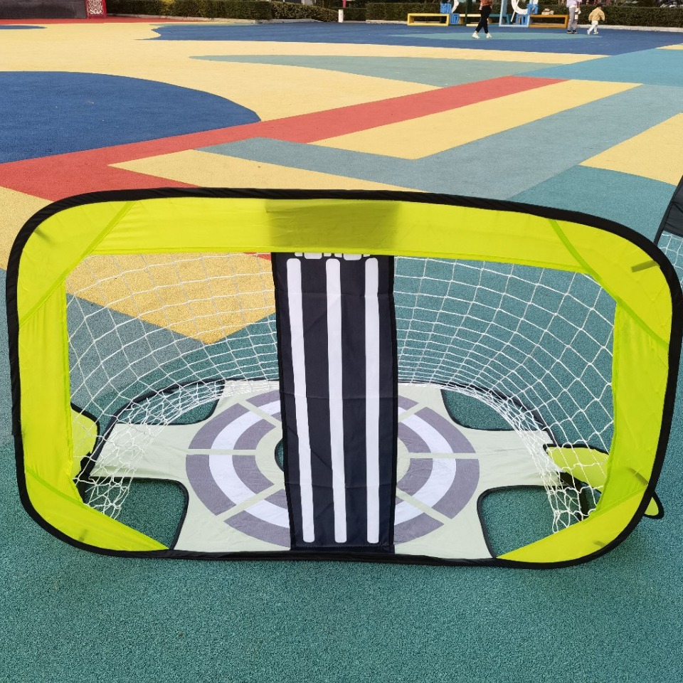 Multifuncional verde deportes al aire libre portátil Puerta de fútbol para niños plegable ultraligero entre padres e hijos objetivo Red de fútbol
