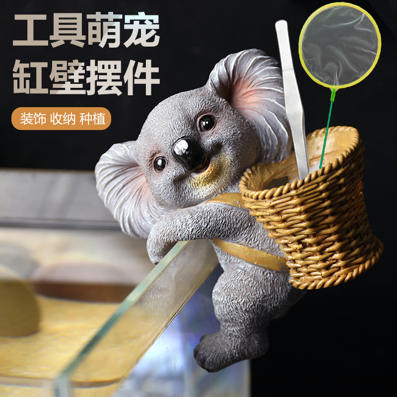 Macetas de jardín, peceras, mochilas, decoraciones de conejos y koalas, mochilas creativas con forma de pecera, adornos para perros, macetas verdes.