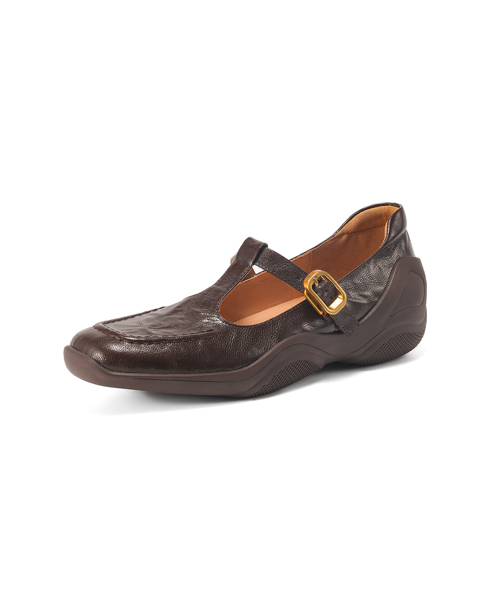 Giày sandal nữ quai ngang mũi nhọn đế dày da cừu buộc dây — màu nâu chi tiết 27