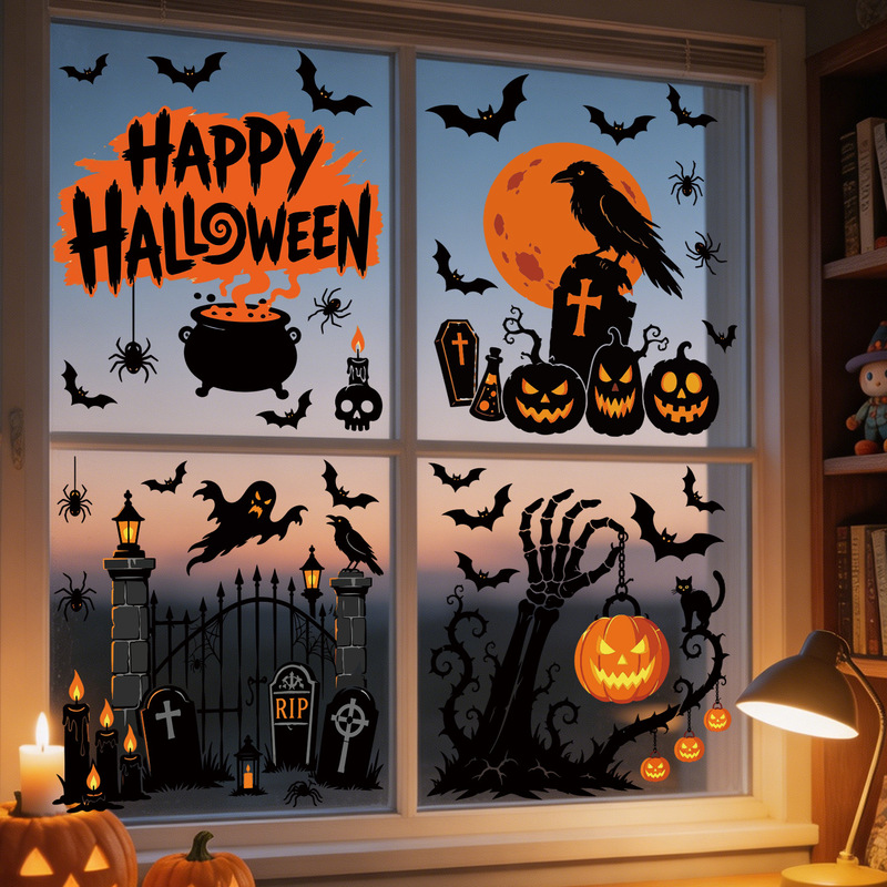 Cross-Border New Halloween Balcony Window Horror Blood Handprint Atmosphere Decoration for Parties and Festivals, Removable and Customizable Cross-Border New Halloween Balcony Window Horror Blood Handprint Atmosphere Decoration for Parties and Festivals, Removable and Customizable