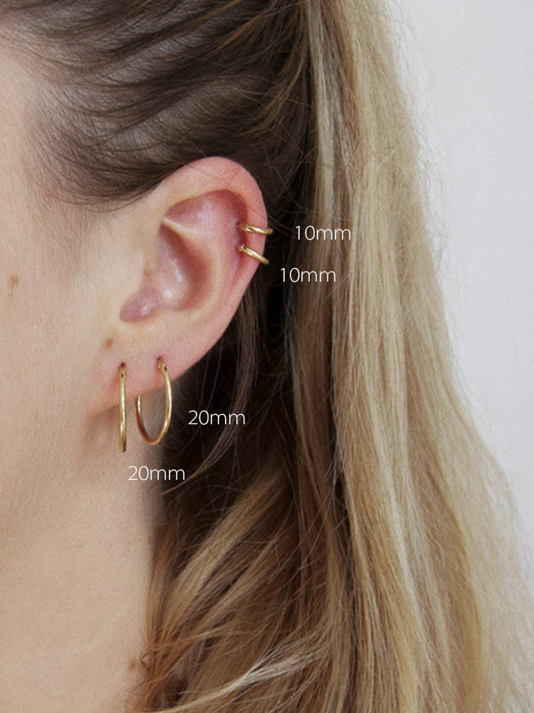 S925 Sterling Silver Gold color Size Hoop Earrings circle Backing the republic of korea Circle Ear Studs Silver earrings