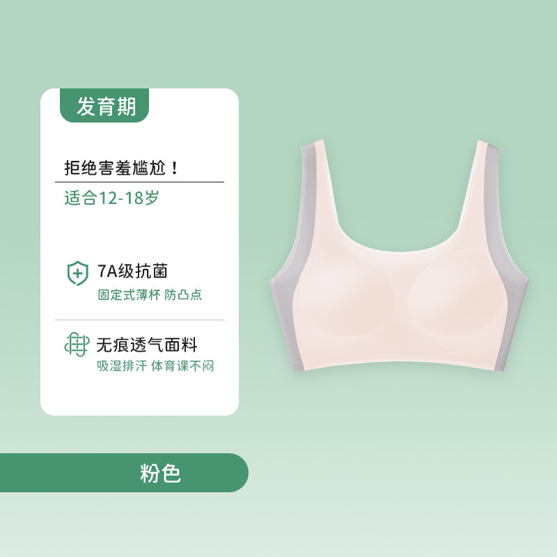 Ropa interior para niñas en período de desarrollo, chalecos pequeños para niñas de secundaria, sujetadores transpirables sin costuras para adolescentes de preparatoria