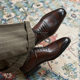 Cross-border British retro Oxford shoes men's leather handmade casual leather shoes square toe lace-up business formal leather shoes