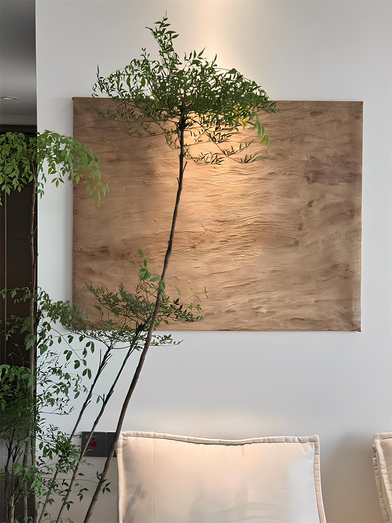 Medieval Bark Hanging Painting Living Room Decorative Painting Wabi-Sabi Style Restaurant Mural Bedroom Bedside Retro Hanging Painting Mural