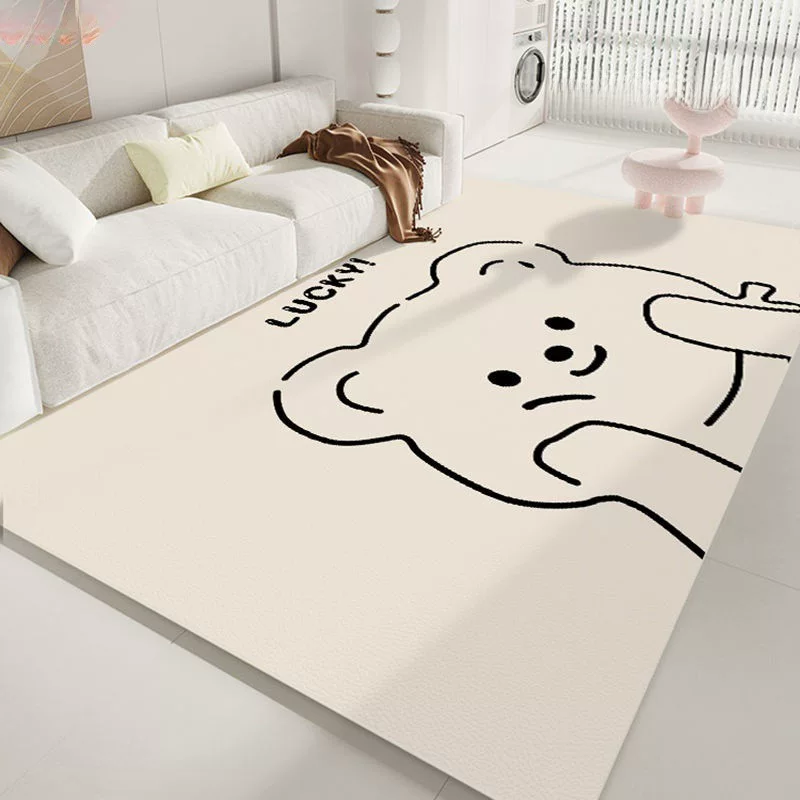 Кремовый водонепроницаемый коврик для гостиной, чтение в спальне, стираемый одноразовый напольный коврик