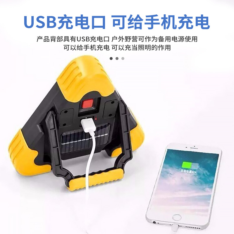 Lámpara de iluminación portátil para coche, trípode multifuncional, señal de advertencia, luz estroboscópica con carga USB, triángulo de señalización de avería/parada.