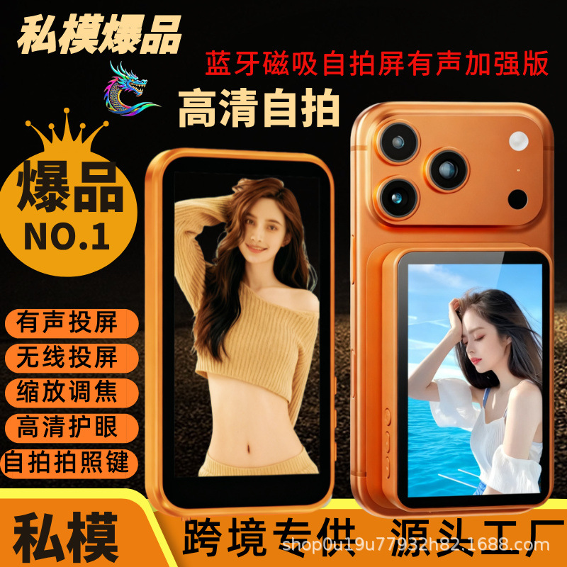 Nuevo dispositivo de proyección de pantalla de mano modelo privado inalámbrico pantalla de pantalla de selfie Bluetooth teléfono móvil pantalla de absorción magnética trasera dispositivo de pantalla de selfie
