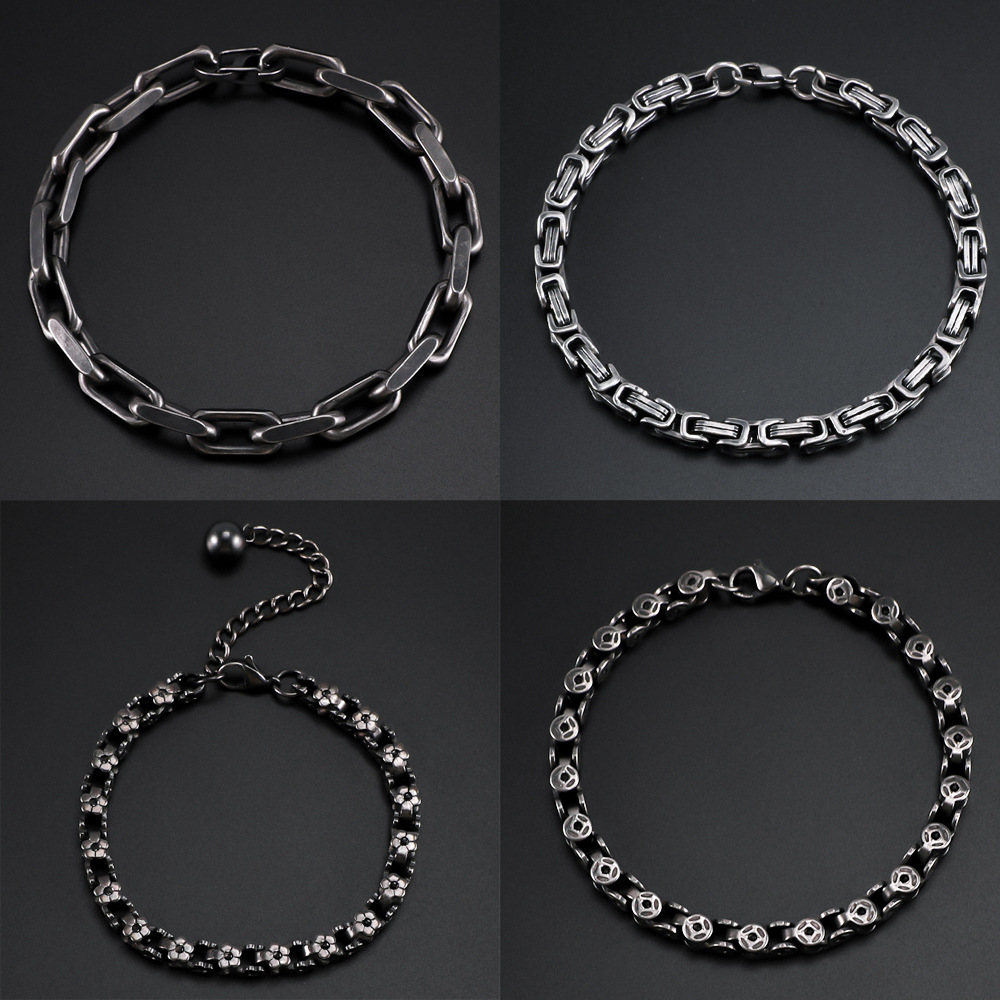 Vintage Style Stainless Steel Bracelet in Stock, Direct Delivery, Bamboo Knot Flower Copper Coin Women's Byzantine Emperor Fashion Chain