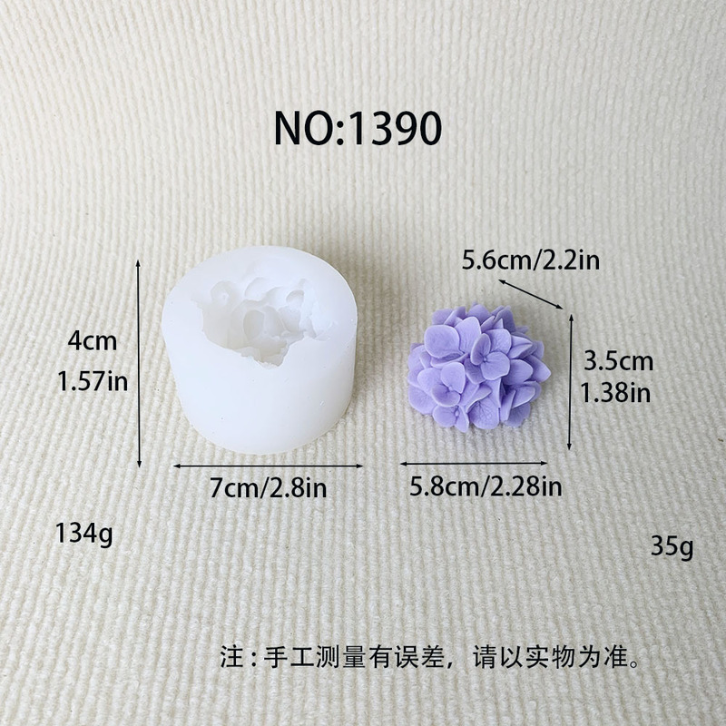 立体アジサイろうそくシリカゲル金型花拡香石膏氷石けん金型|undefined