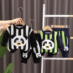 Baby Autumn Outfit Trendy 2023 New Boy Clothes Infant Children's Clothing Toddler Spring and Autumn Season Set Striped Sweatshirt Fashion