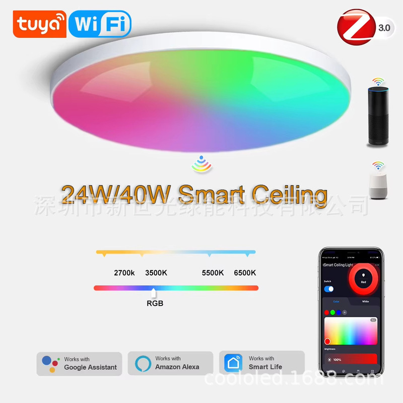 Doodle Zigbee 3.0 Smart Ceiling Light Alexa Google Hue SmartThings Support Gateway