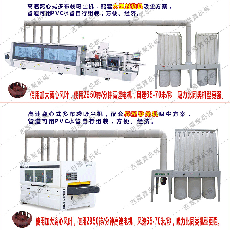 木工机械MF9075砂光机布袋吸尘机 集尘器 除尘设备 中央吸尘