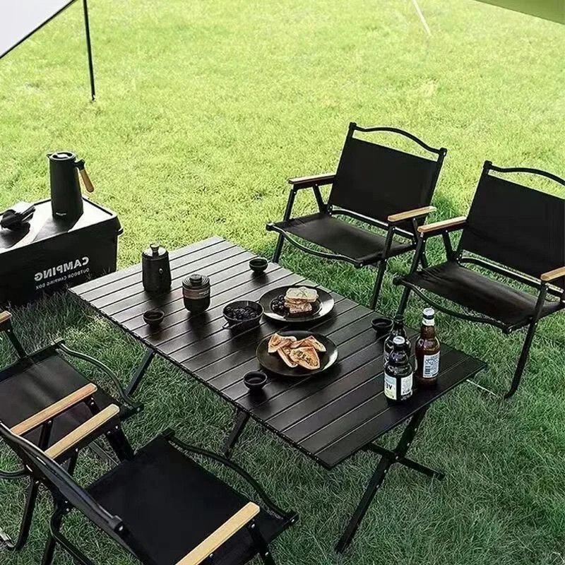 Camping Folding Table Outdoor Patio Egg Roll Table Simple Picnic Table Car Portable Set Beach Table and Chairs