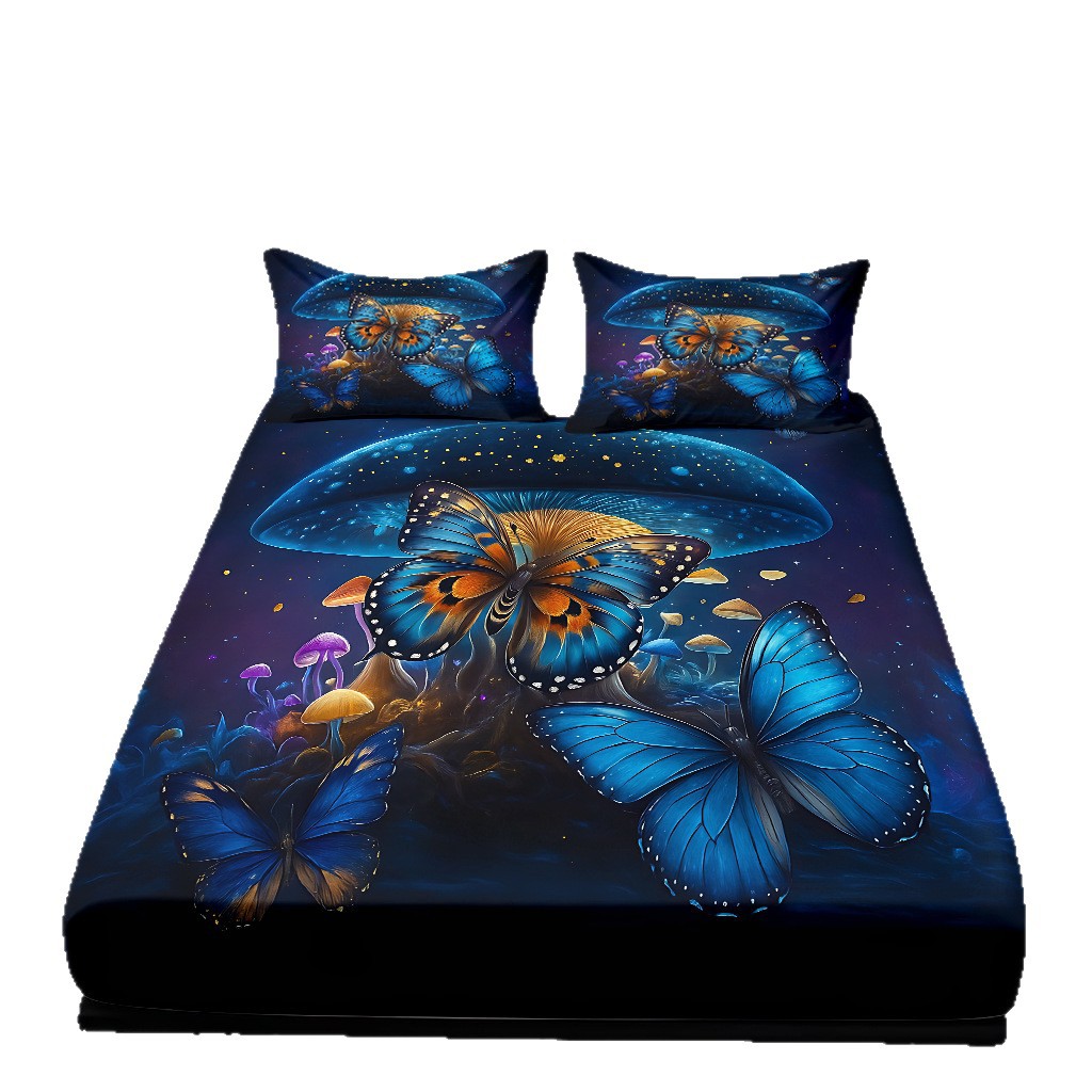 TEMU / JIT transfronterizo varios patrones de mariposa impresión digital de alta definición cama gaza pillow cover kit exclusivo transfronterizo