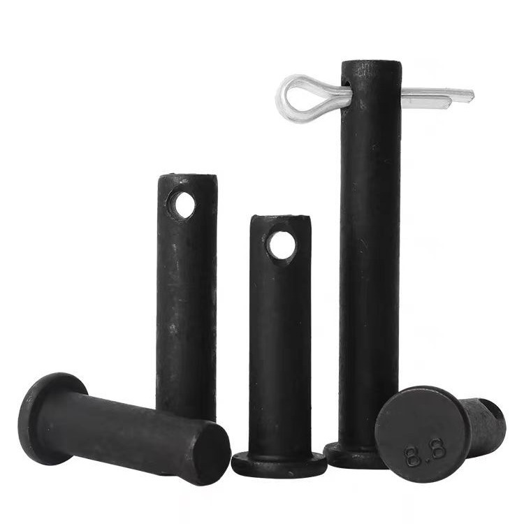 碳钢发黑带孔销轴平头带孔销钉插销定位销M4M5M6M8M10M12M16M30