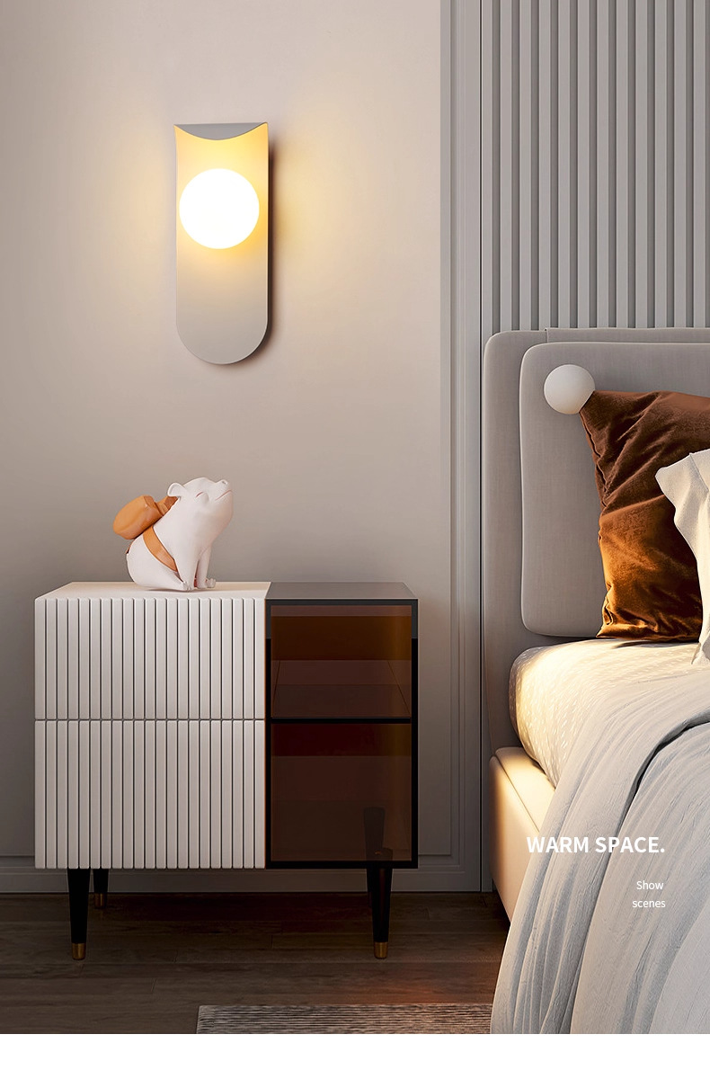 Lámpara de Pared para Interior de Hierro y Acrílico, Luz LED, para Dormitorio y Sala de Estar