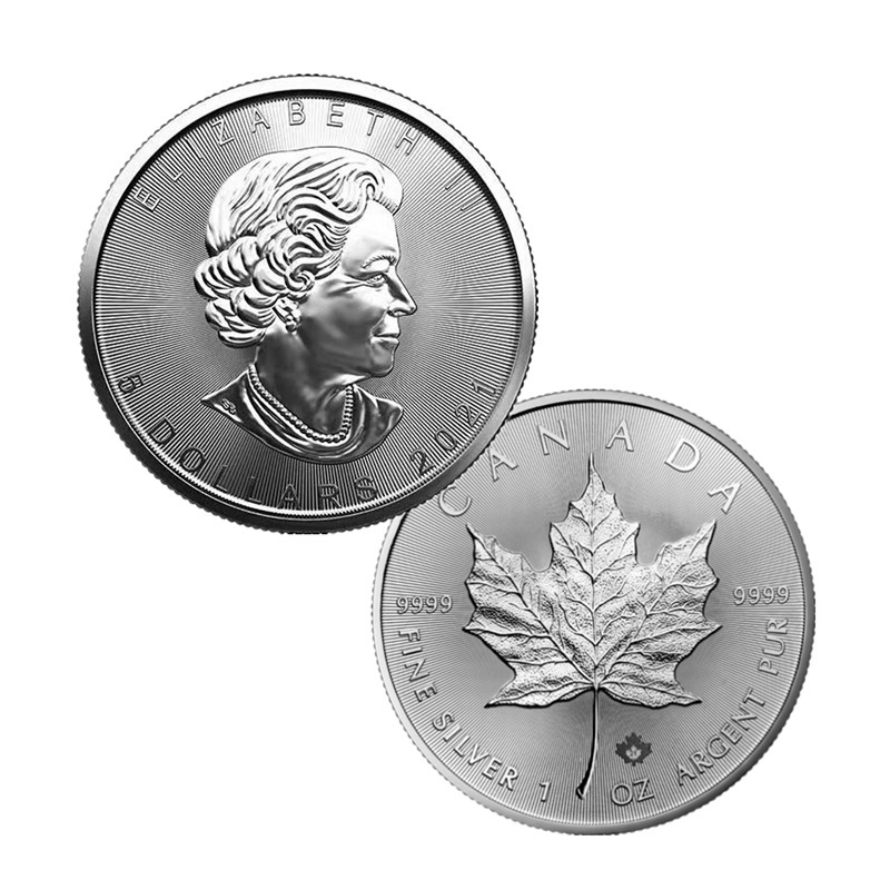 Canadian 2024 Maple Leaf Commemorative Coins Silver Plated Foreign Commemorative Coins 2023 Maple Leaf Silver Coins Cross-border Foreign Trade Crafts