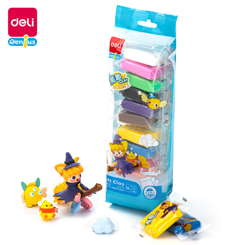 Deli Bagged Ultra-Light Clay for Students and Children, Non-Sticky, Non-Fading, Plasticine Set, Stationery Wholesale