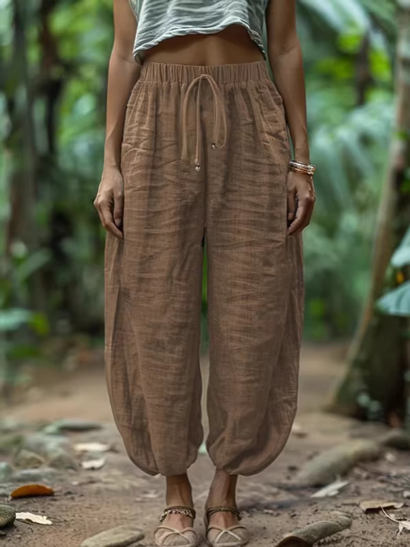 Fashionable Wide-Leg Lantern Pants