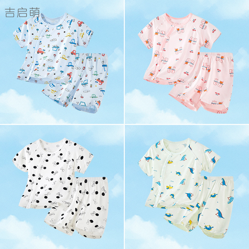 Set de mangas cortas para bebés de verano recién nacidos delgados divididos ropa de verano para niños y niñas dos piezas de ropa para bebés