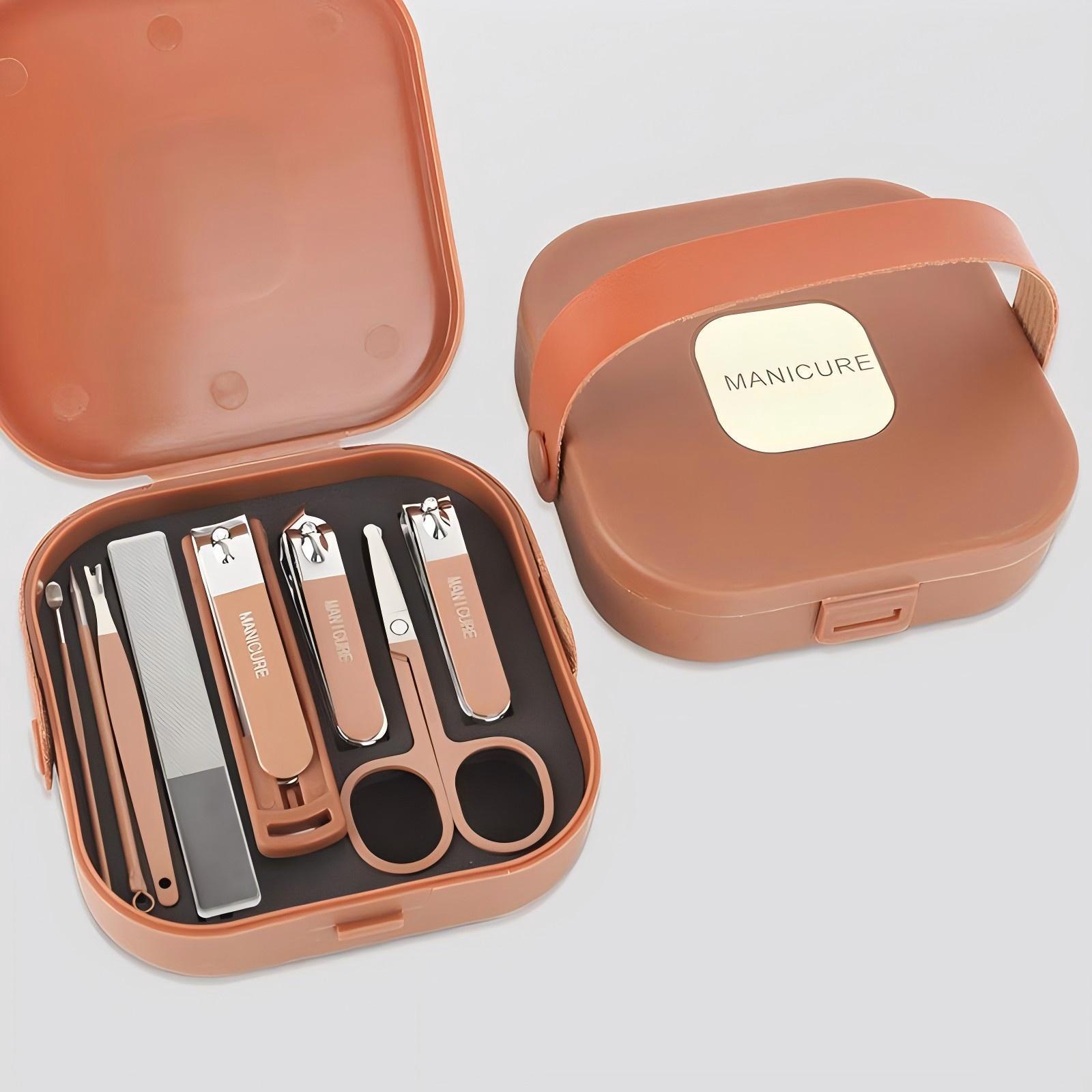 Wholesale In-Stock Portable Box Nail Clipper 8-Piece Set Anti-Splash Nail Scissors Household Nail Clippers Ear Pick Ear Scoop