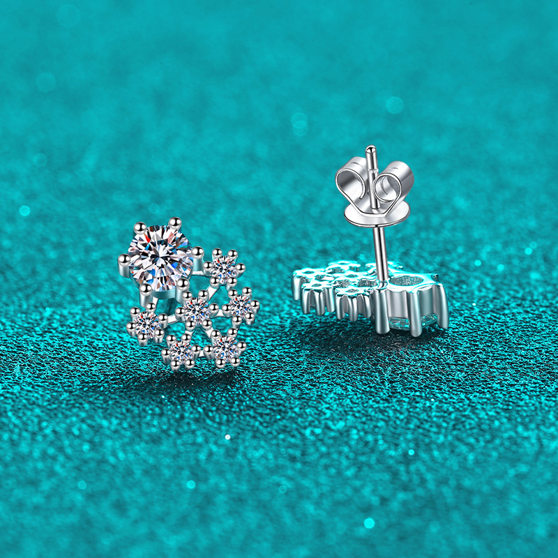 Orecchini a cerchio fiocco di neve in argento sterling 925_voghion.com