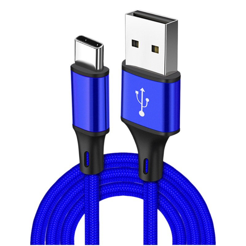 2 M de carga rápida cable de datos del teléfono móvil 3 M alargado nylon tejido para Apple Android tipo-c de carga al por mayor