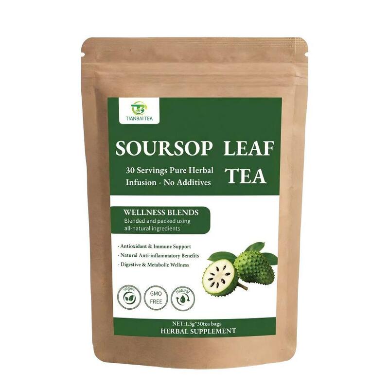 Soursop Leaf Tea cross-border thorn fruit tea bags 30 bags in stock wholesale popular abroad Soursop Leaf Tea cross-border thorn fruit tea bags 30 bags in stock wholesale popular abroad