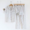 Lapel white small leaf three-piece suit--H