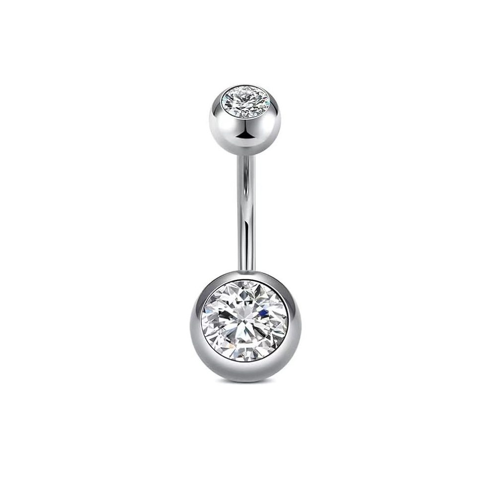 9つのステンレスのへその輪の組み合わせの銅はジルコンの水滴のへその輪の円形のハート型のへその釘のメーカーの現物を入れます。