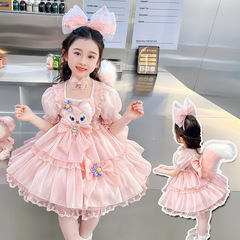 女童明星玲娜貝兒洛麗塔2024夏季新款兒童lolita連衣裙寶寶公主裙