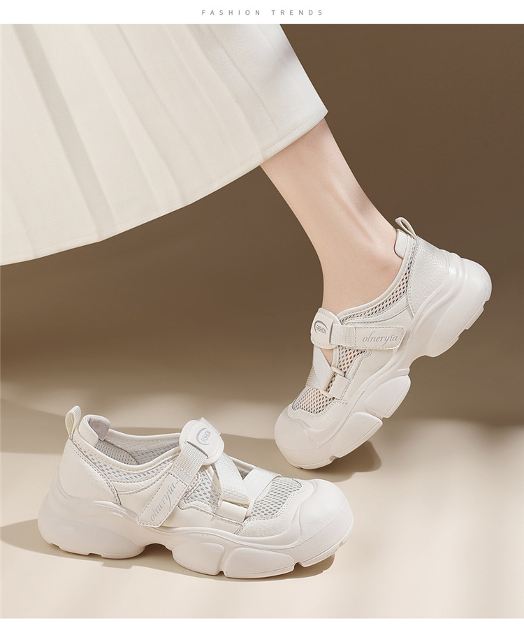Dép sandal La Mã nữ đế dày mũi kín thoáng khí phong cách thể thao gót 4 cm — JST 7182 gót đen cao 4cm, JST 7182m màu gót cao 4cm chi tiết 7