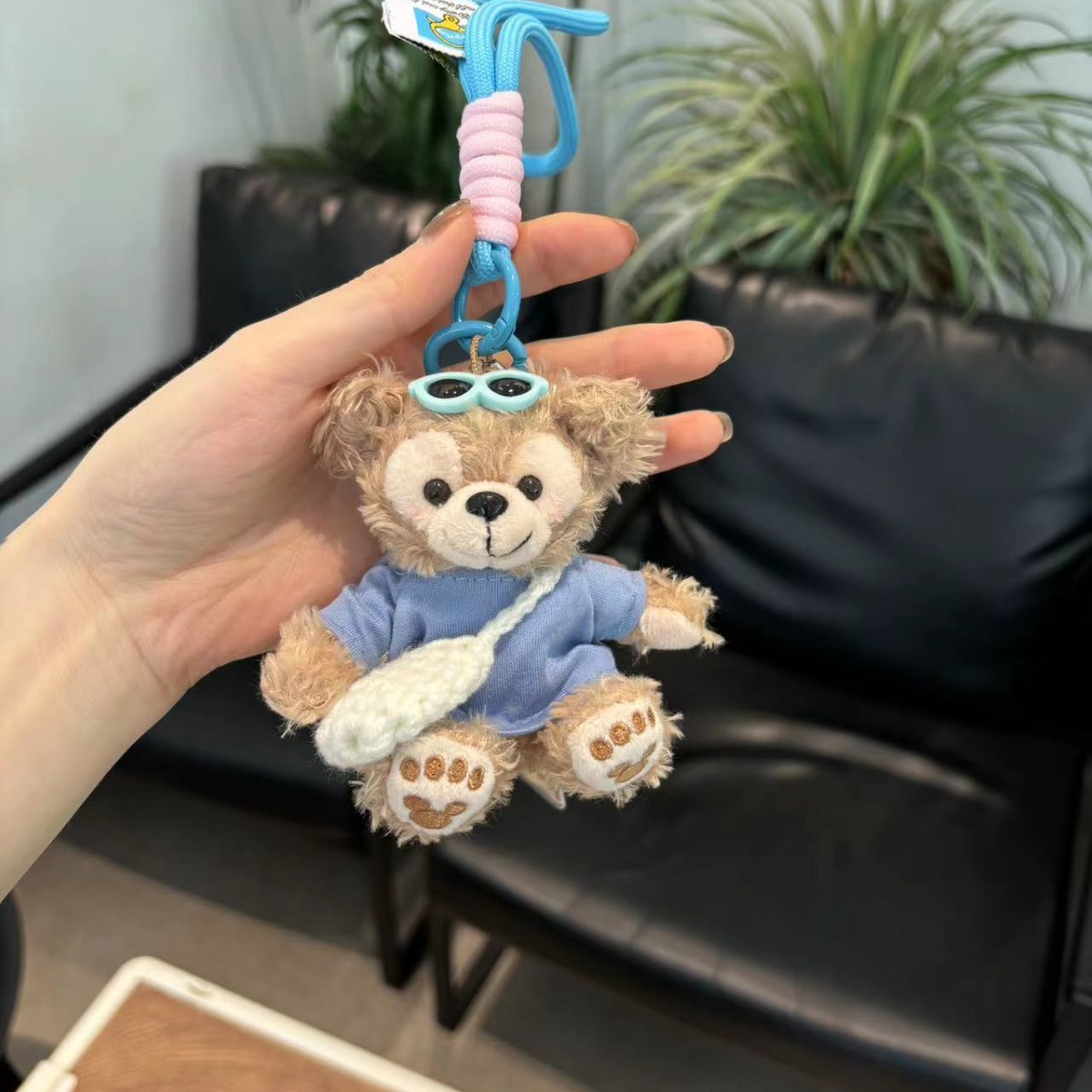 Nuevo Duffy oso llavero de automóvil lindo caricatura muñeca de peluche bolsos colgantes chicas pareja muñeca colgantes
