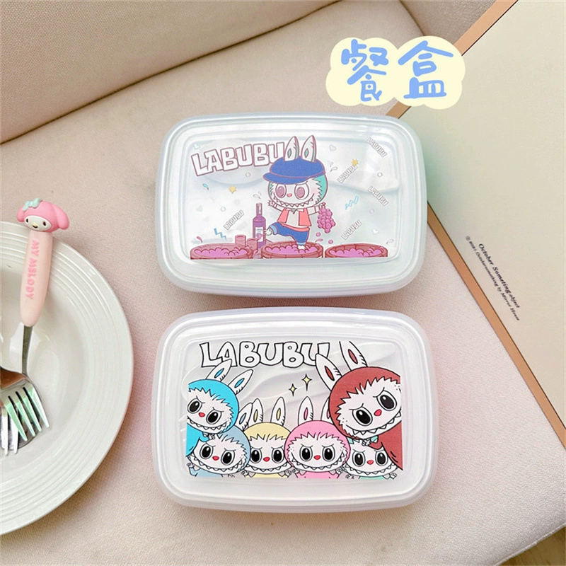 Симпатичная ткань с ложкой вилка ланч коробка для завтрака портативная работа ланч коробка бенто коробка для фруктов коробка для студентов ланч