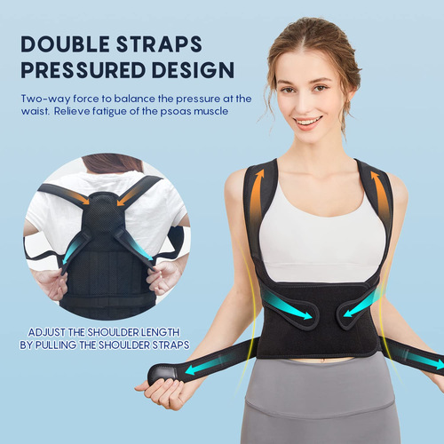 Amazon pink back correction belt for men and women, invisible sitting posture corrector, adjustable anti-hunchback correction belt