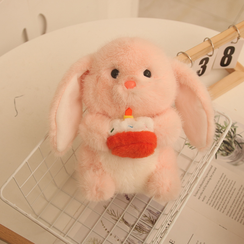 Mi visón pastel conejo lindo animal conejo muñeca para enviar a las novias exquisito y lindo juguete de peluche conejo de orejas caídas