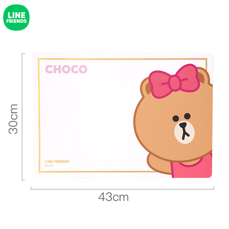 LINE FRIENDSクリエイティブテーブルマット布かわいいテーブルマット断熱マット防水防油大pu皮家庭用ナプキン|undefined